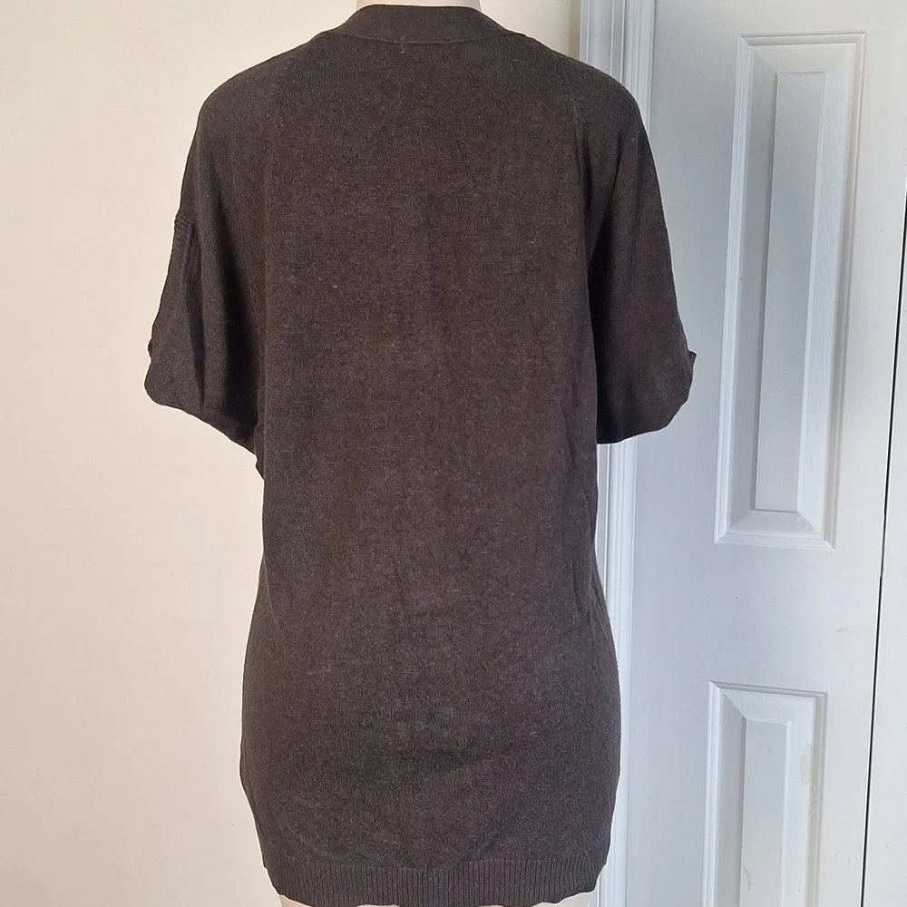 Kenneth Cole Reaction Dark Brown Knit Cardigan Size Small - Picture 3 of 10